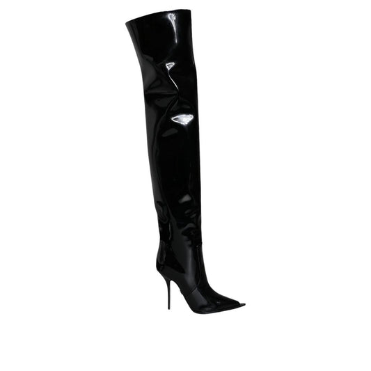 Black Leather Over The Knee