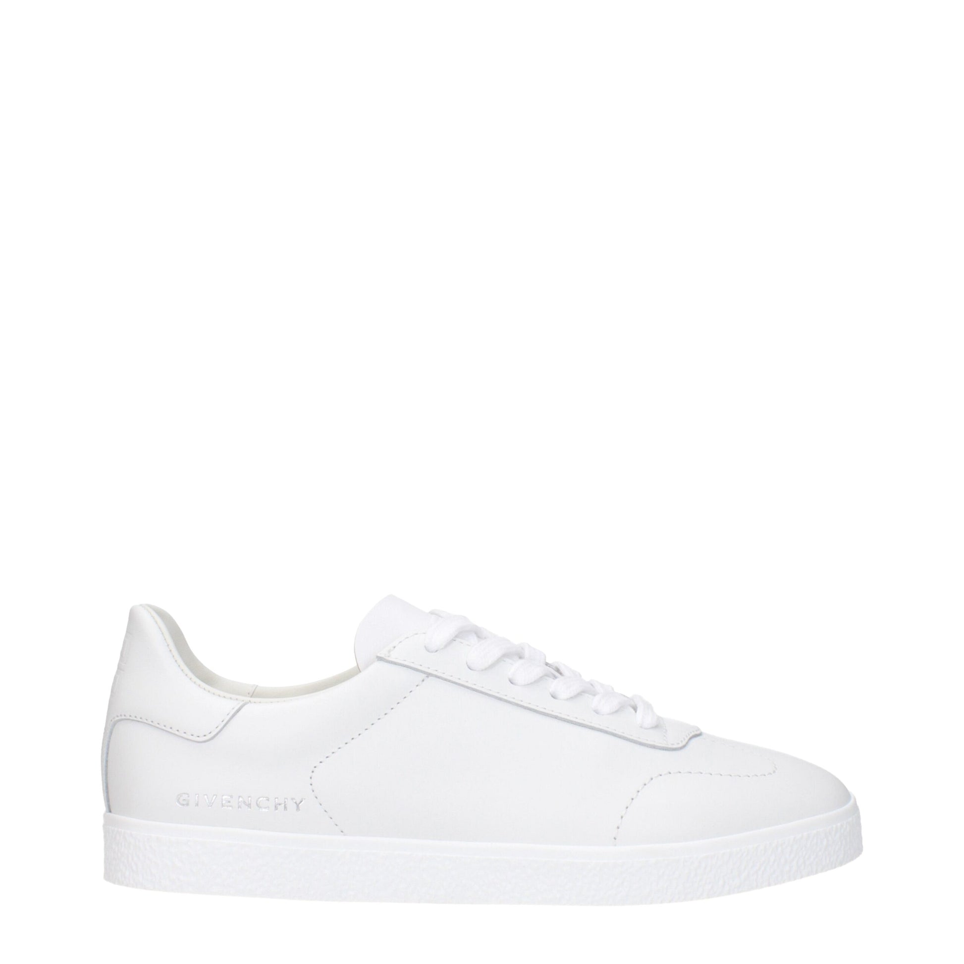 White Leather Low Top Sneakers