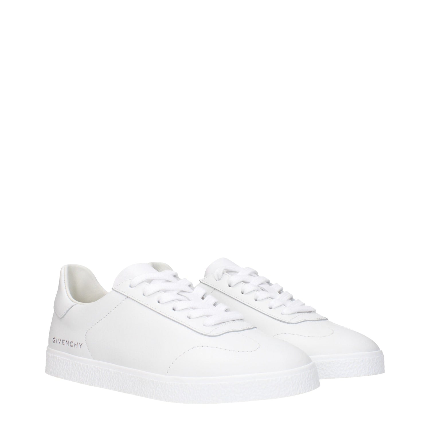 White Leather Low Top Sneakers