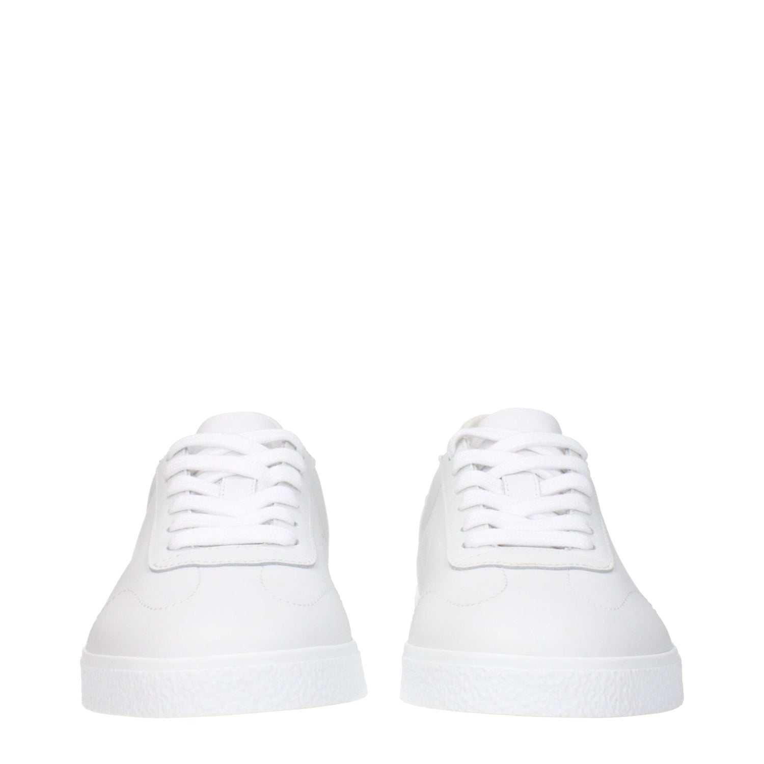 White Leather Low Top Sneakers