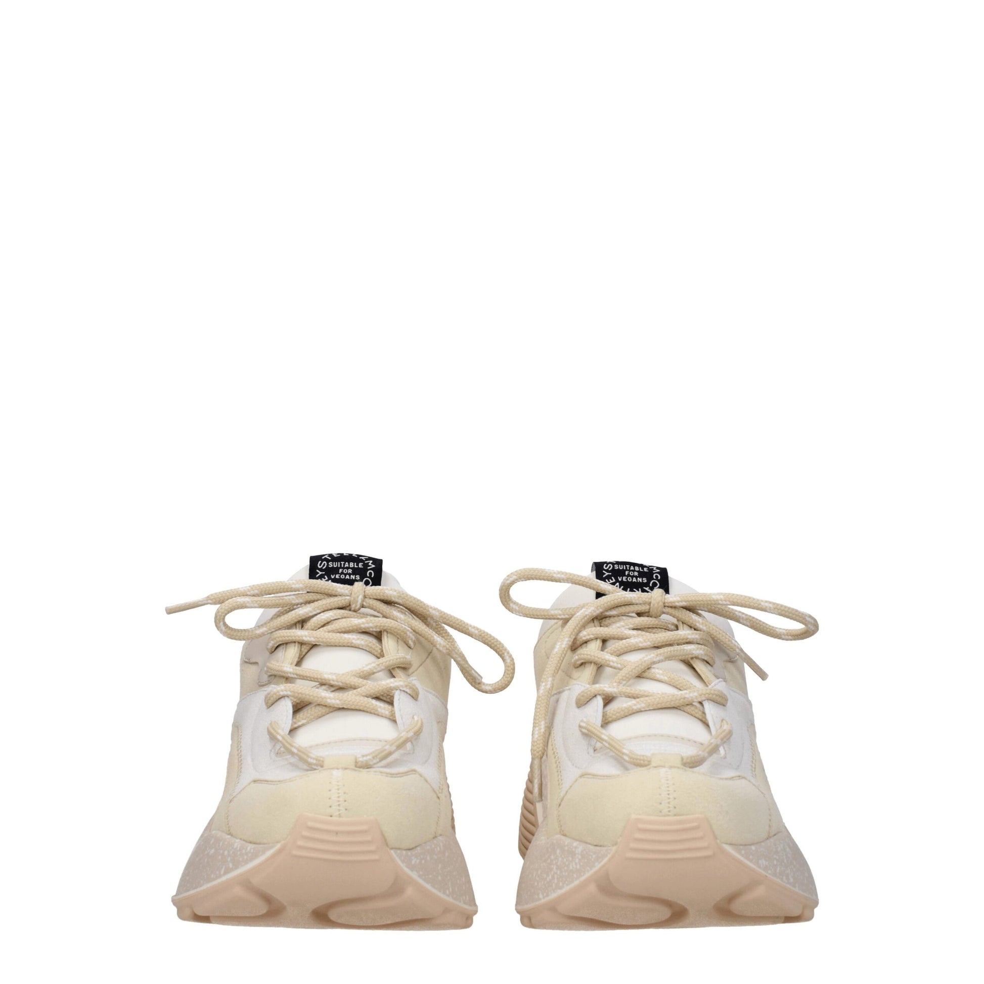 Beige Leather Chunky Sneakers