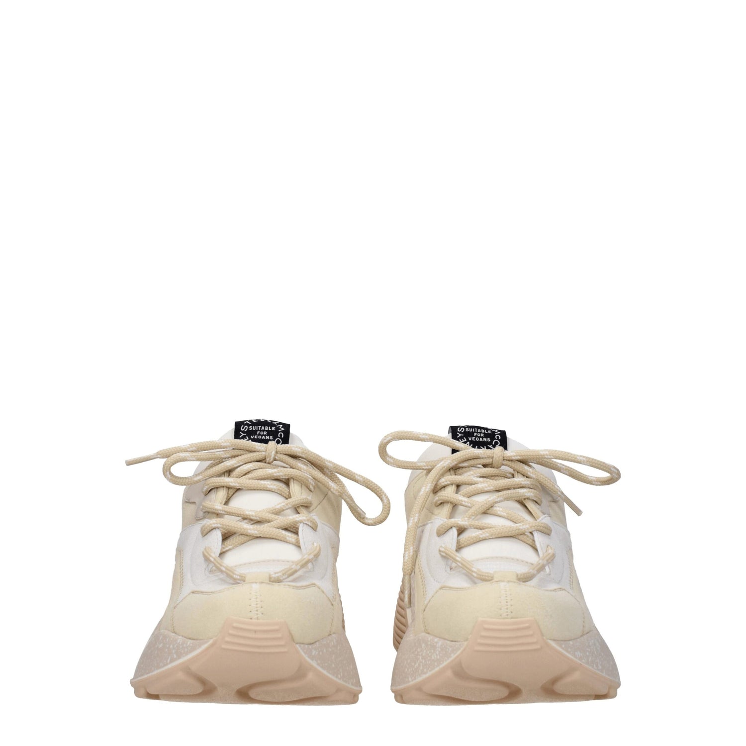 Beige Leather Chunky Sneakers