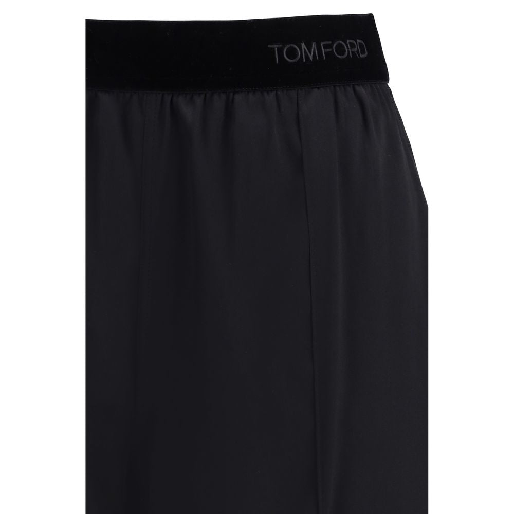 Black Silk Casual Pants