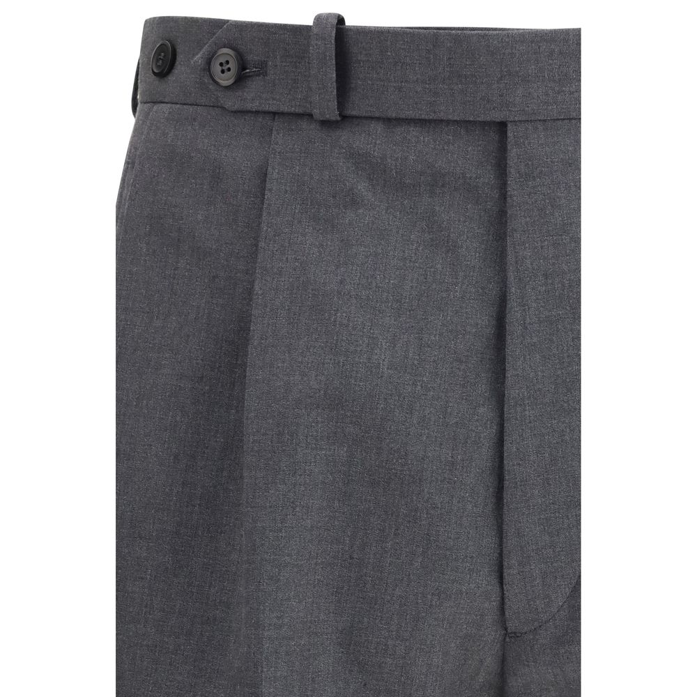 Gray Fleece Wool Dress Pants