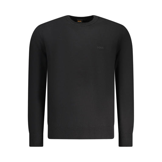 Black Cotton Men's Sweater