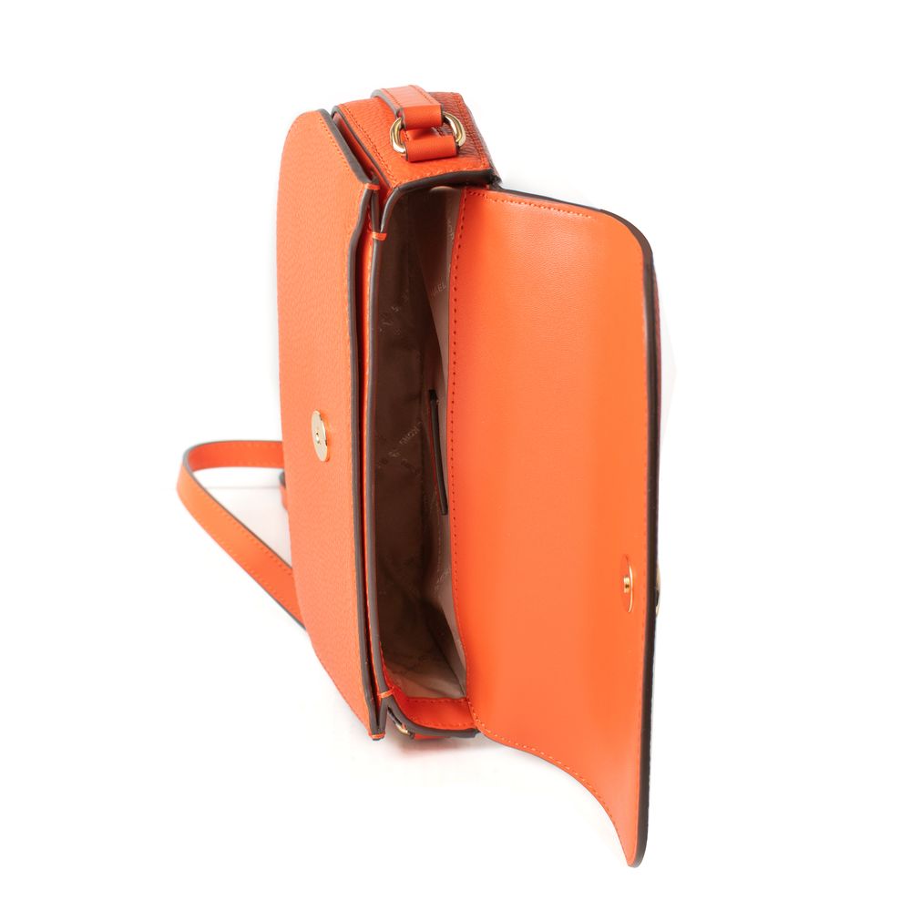 Orange Leather Crossbody Bag
