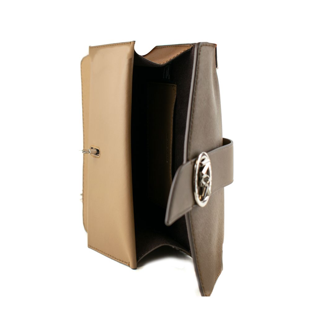 Bicolor Leather Shoulder Bag