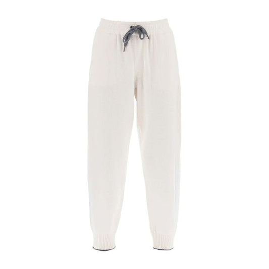 White Cashmere Athletic Pants