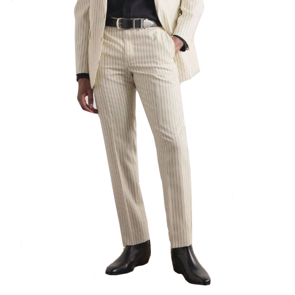 White Wool Flared Pants