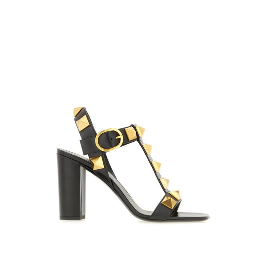 Black Calfskin Flat Sandals