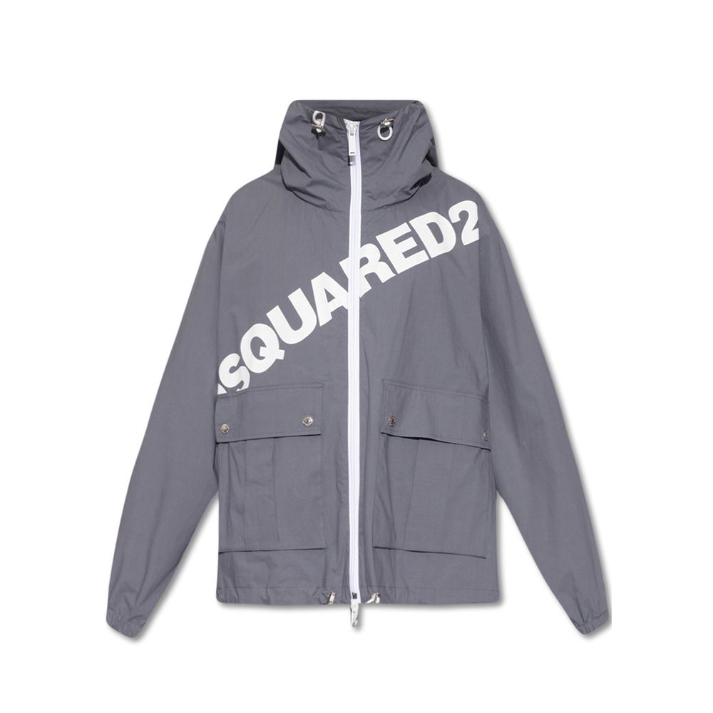 Gray Cotton Shell Jacket