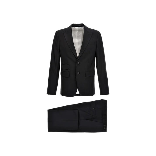 Black Elastane Two-Piece Suit