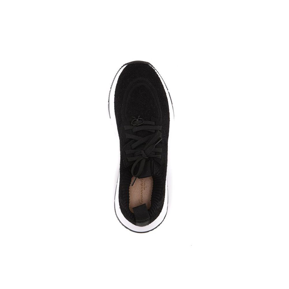 Black Fabric Athletic Sneakers