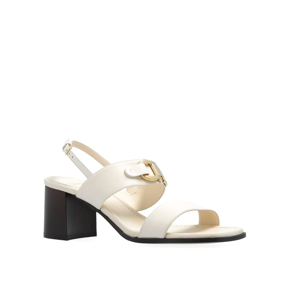 White Calfskin Platform Sandals