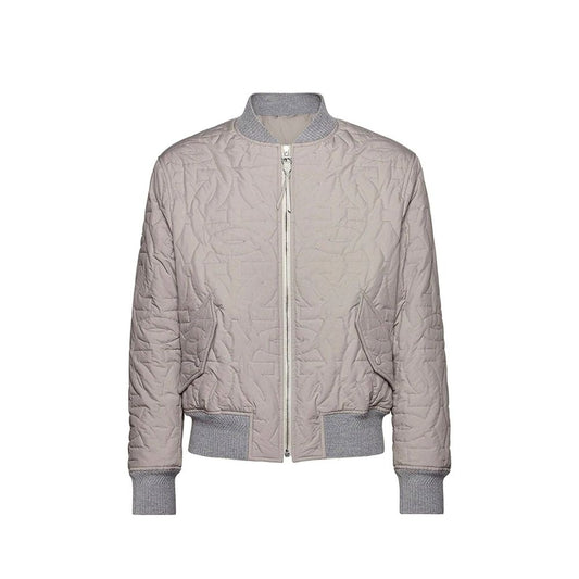 Gray Polyester Bomber
