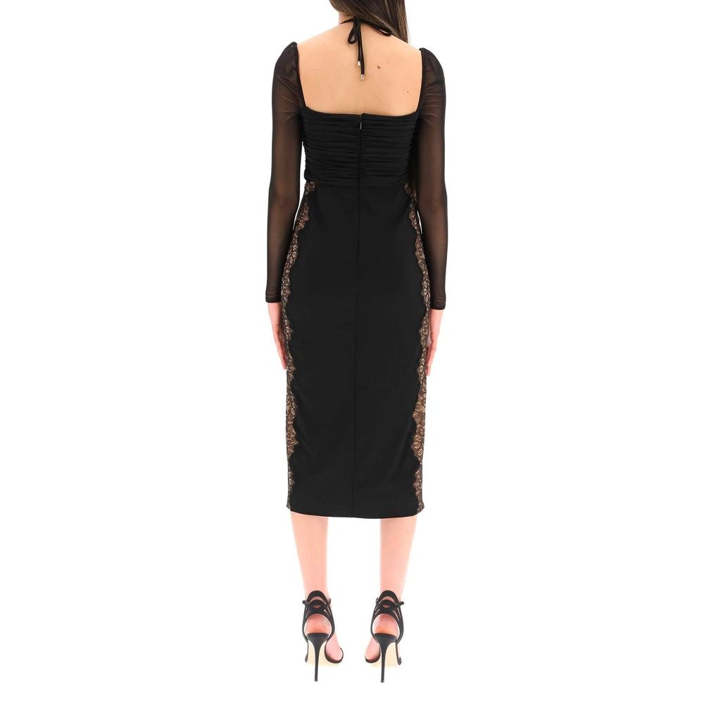 Black Polyester Cocktail Dress