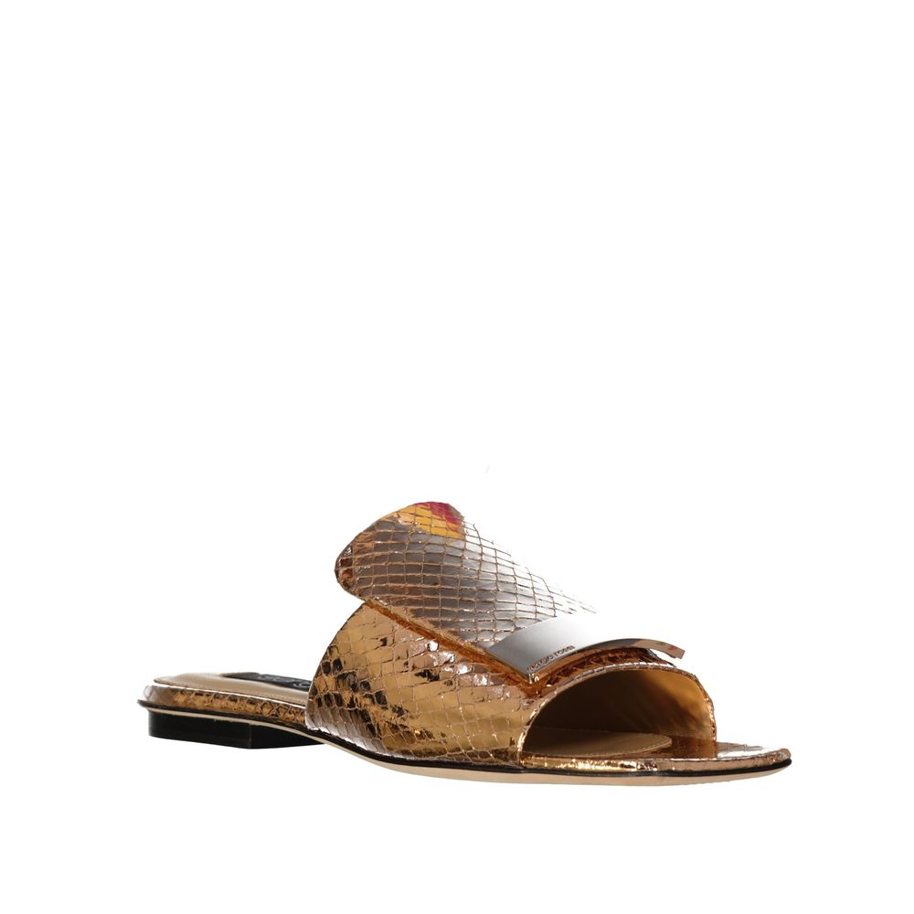 Rose Gold Calfskin Sandals