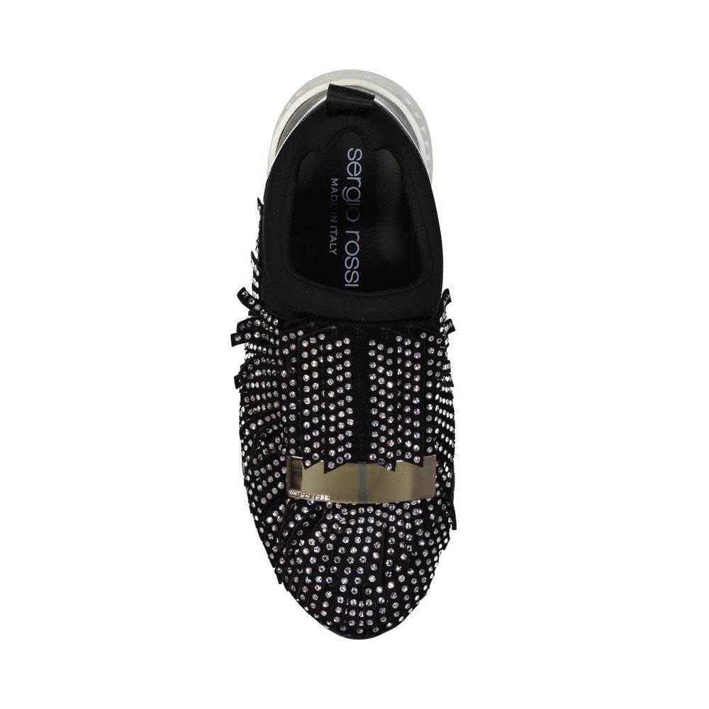 Black Fabric Athletic Sneakers