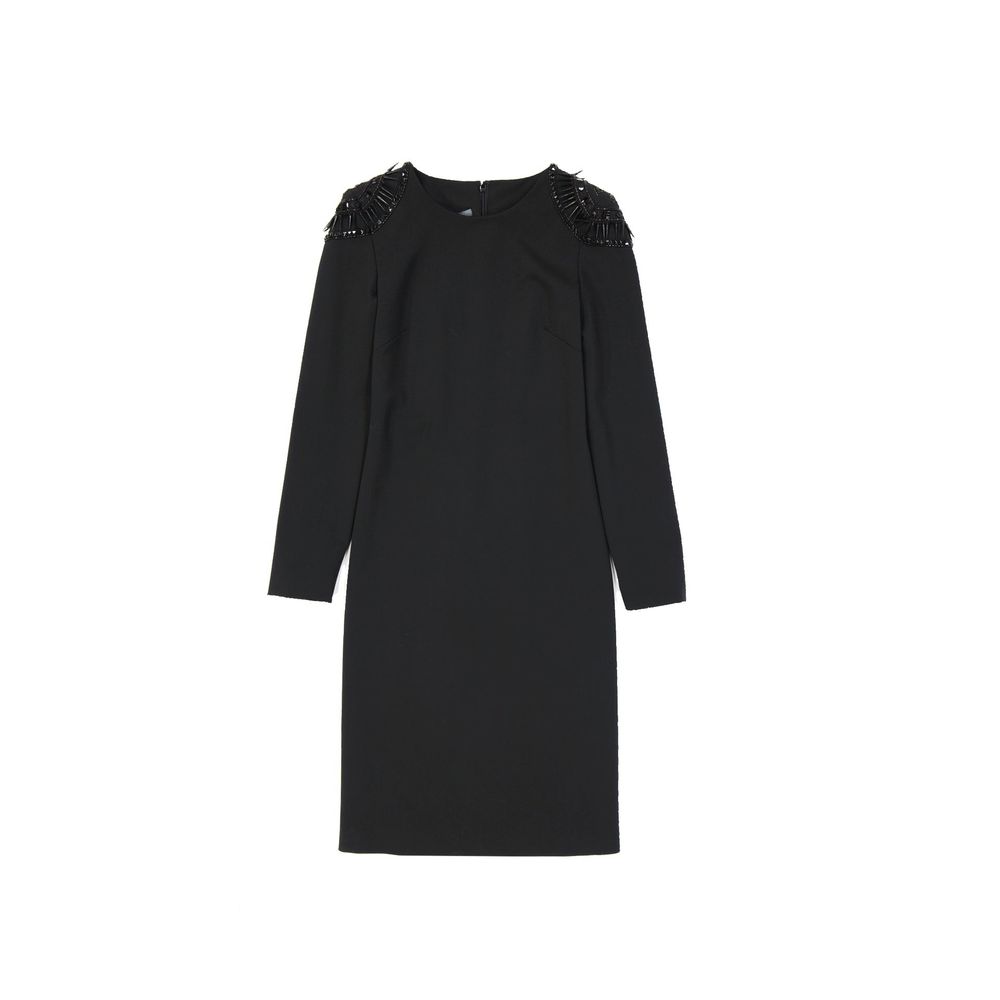 Black Elastane Casual Dress