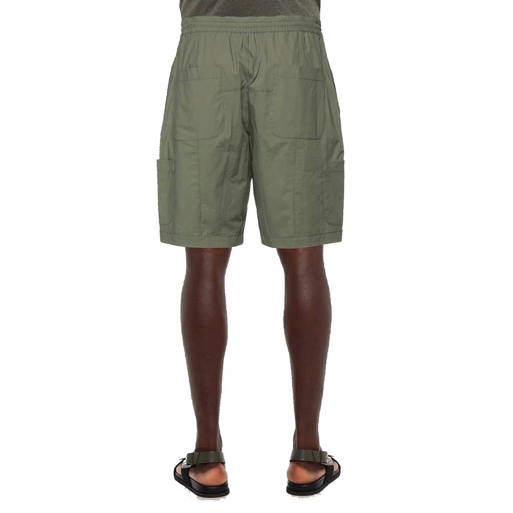 Bicolor Cotton Bermuda Shorts