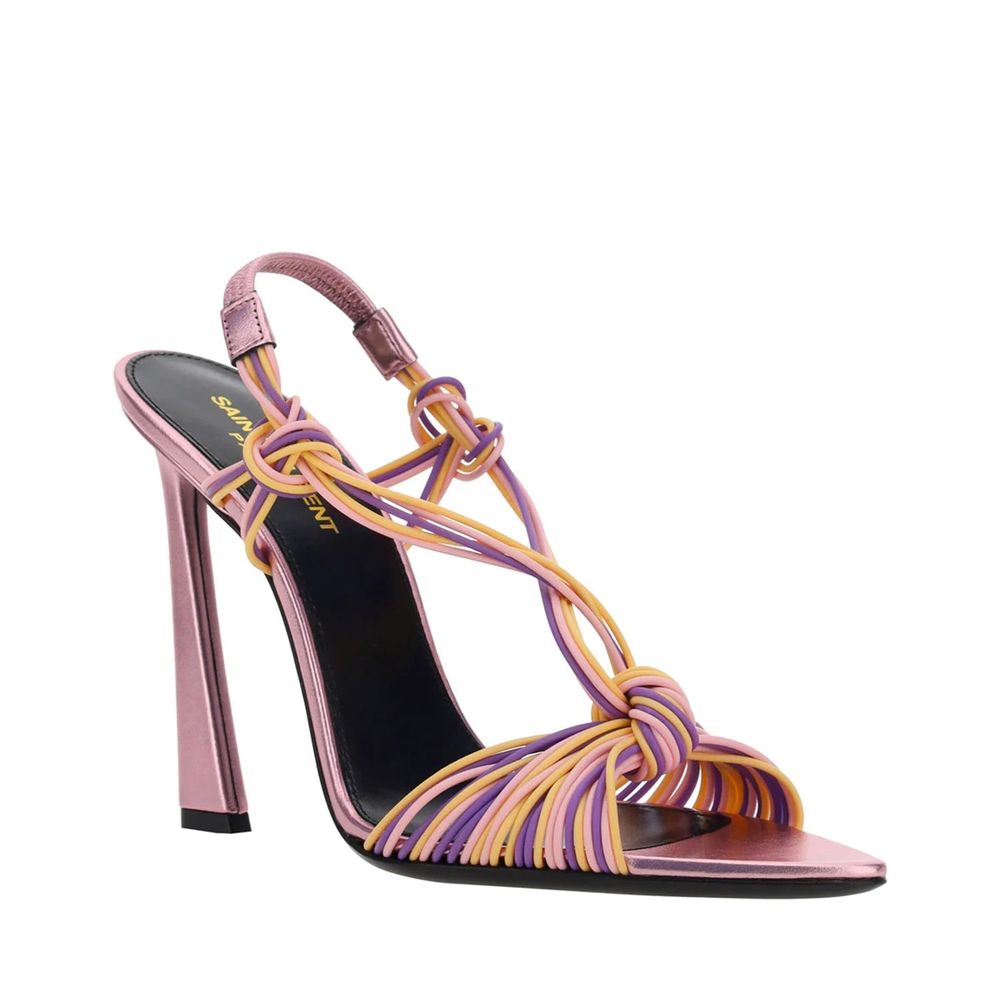 Multicolor Calfskin Stiletto Heel Sandals