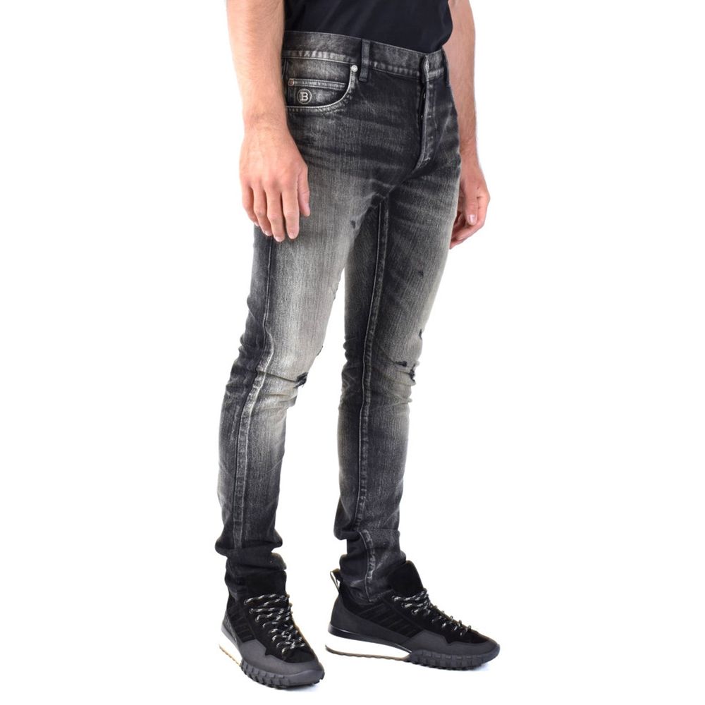 Black Cotton Skinny Jeans