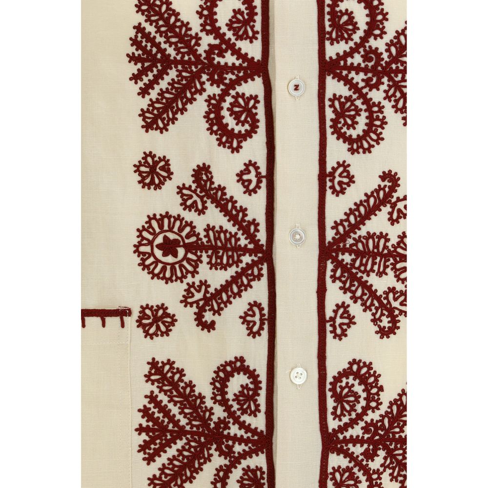 Cream Hemp Pattern Shirt