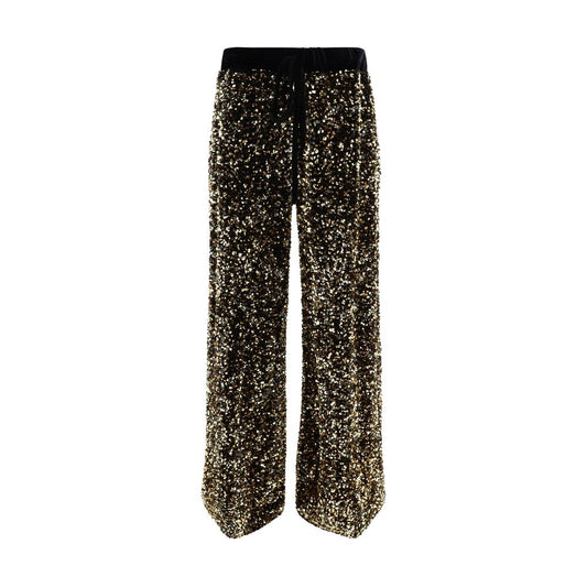 Gold Polyamide Casual Pants