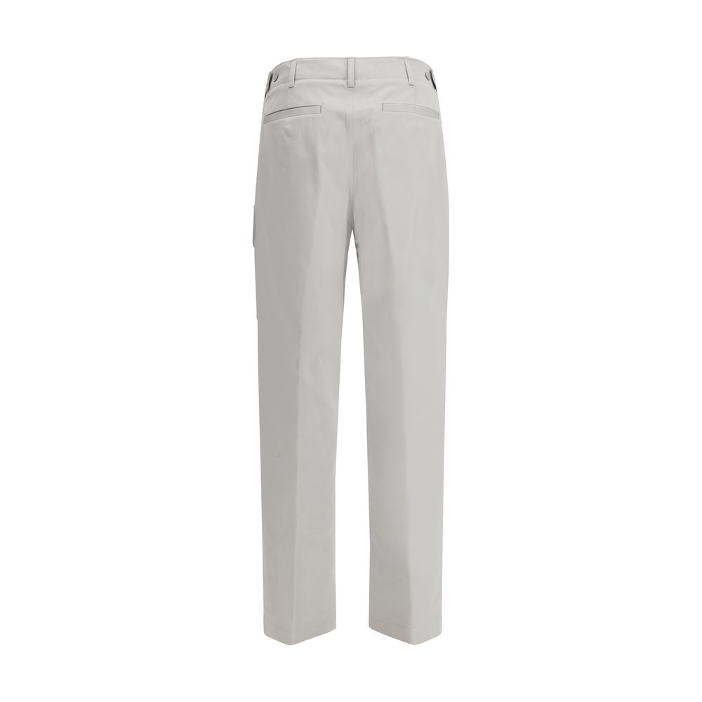 Silver Cotton Cargo Pants