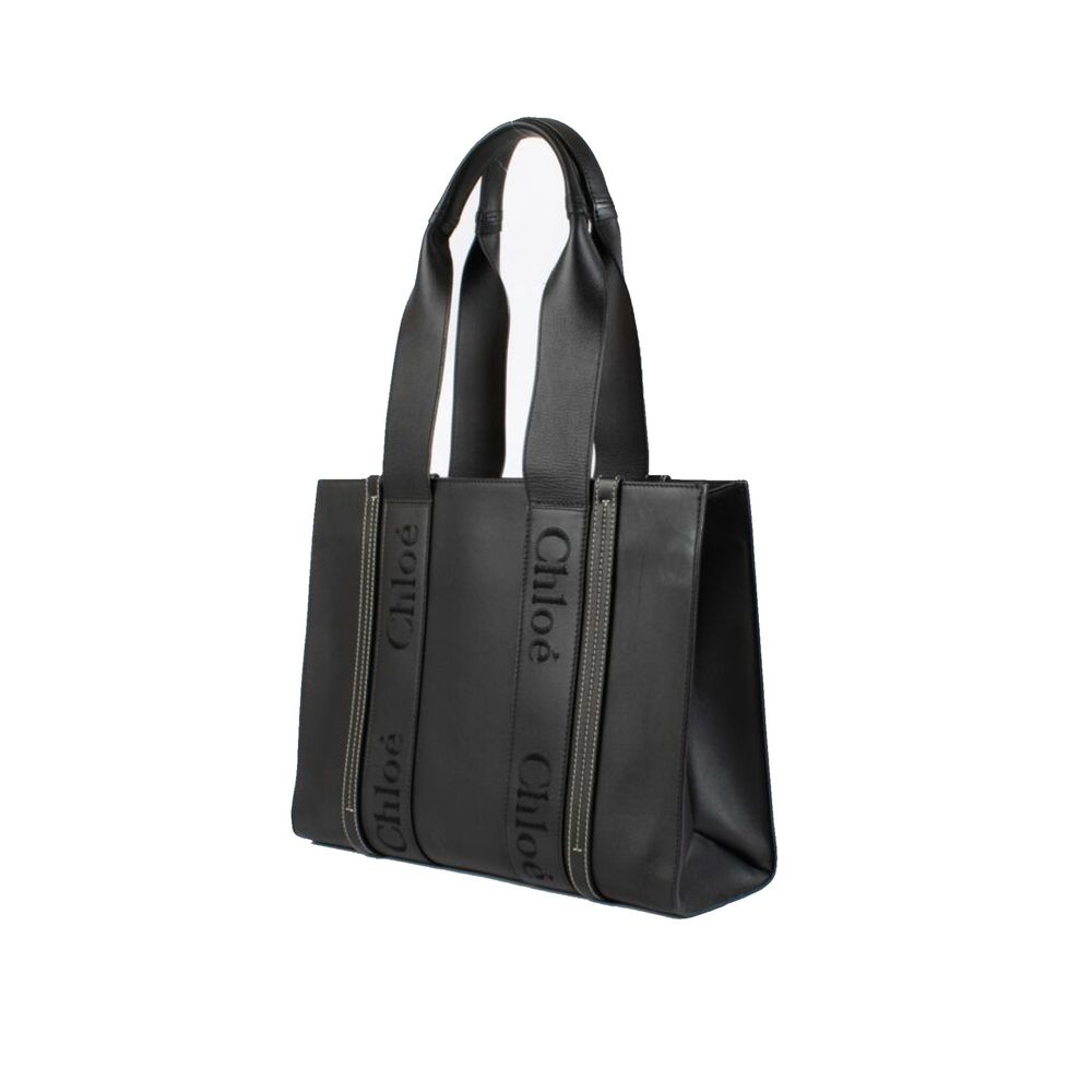 Black Leather Tote Bag