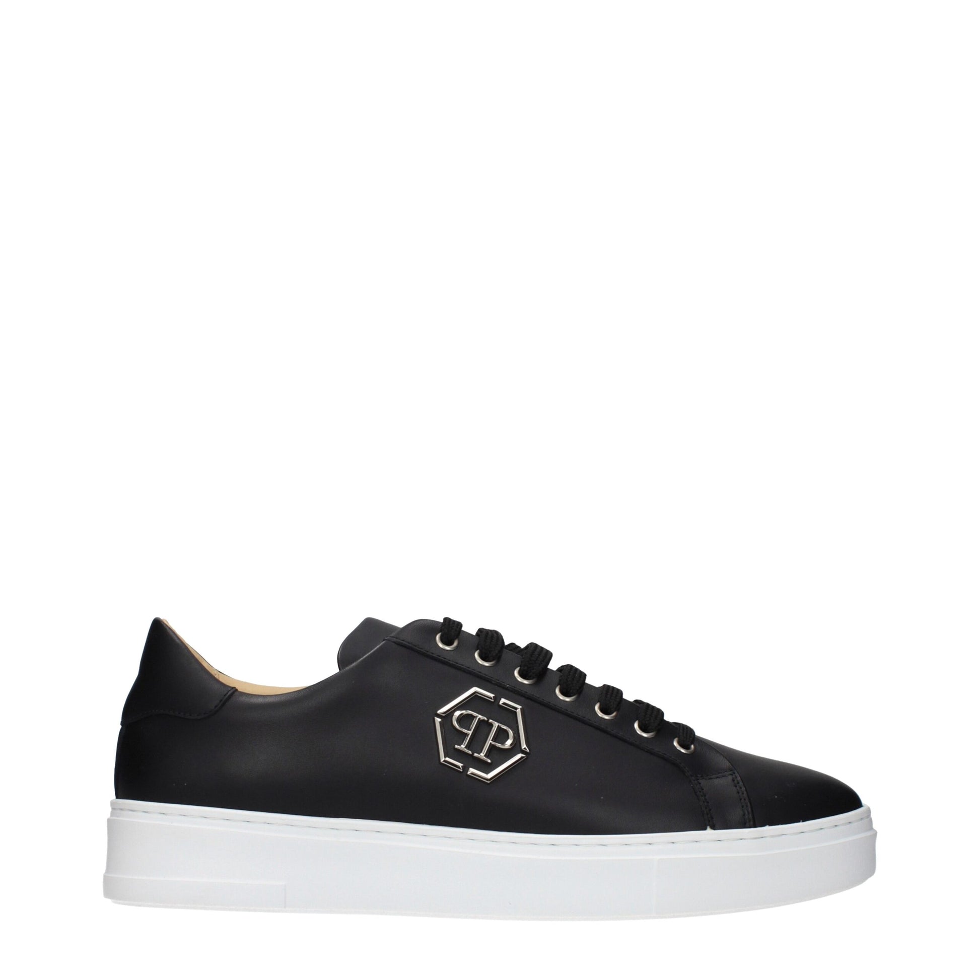Black Leather Low Top Sneakers