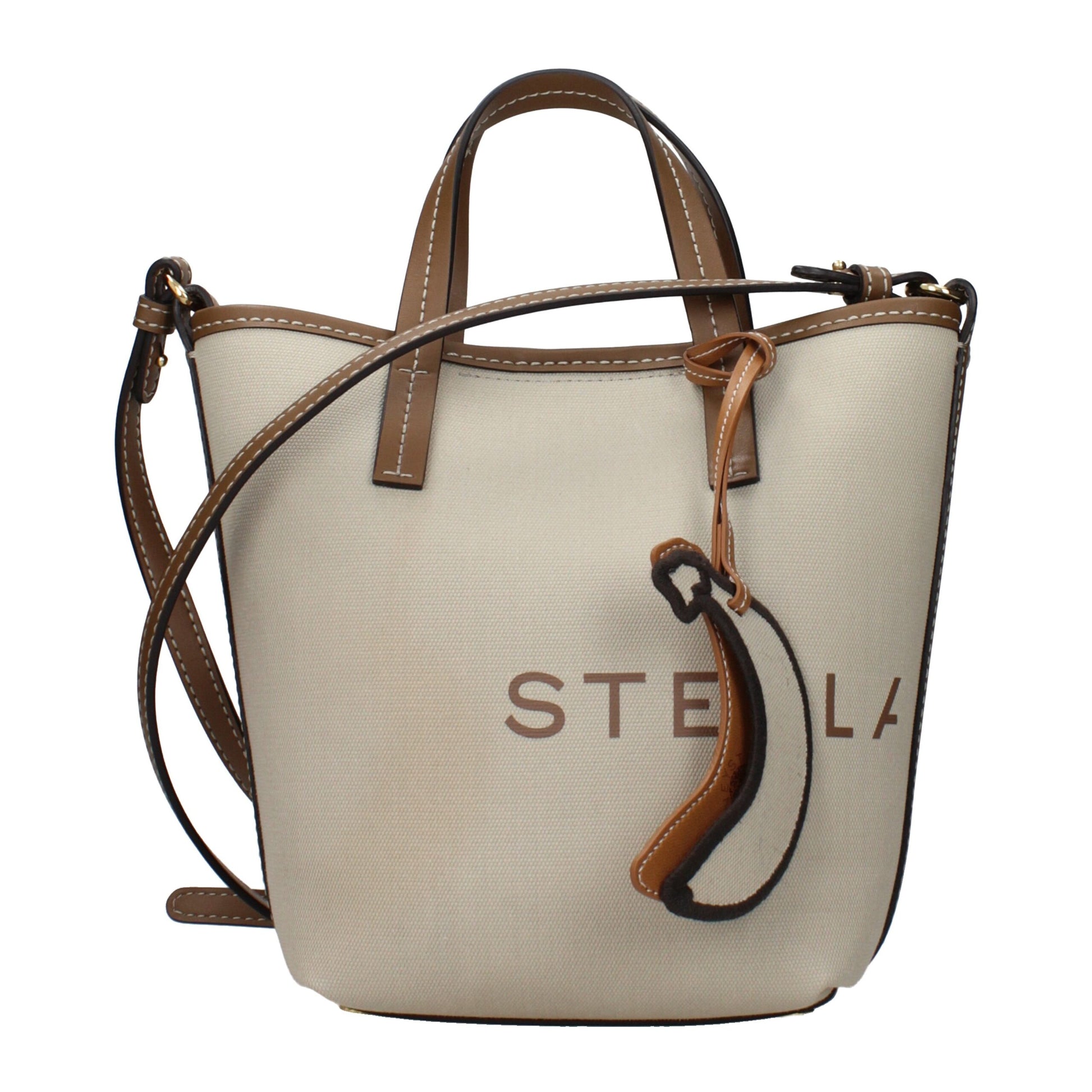 Beige Fabric Handbag