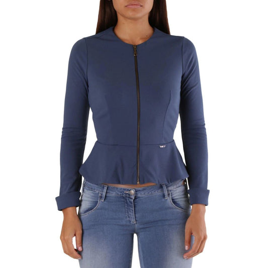 Blue Polyamide Full-Length Jacket