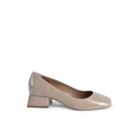 Beige Leather Ballet Flats