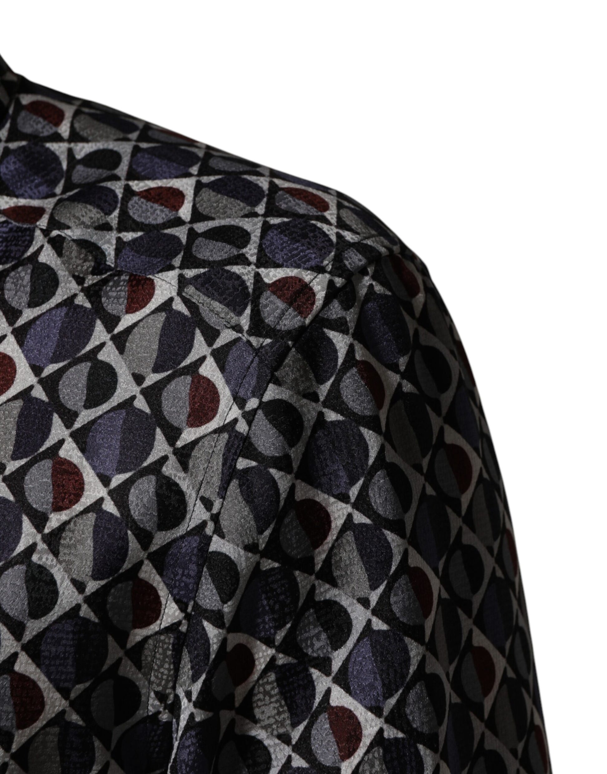 Multicolor Patterned Collared GOLD Men Dress Shirt