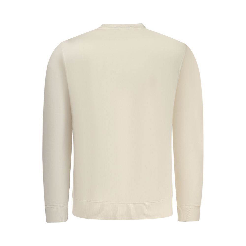Beige Cotton Men Sweatshirt