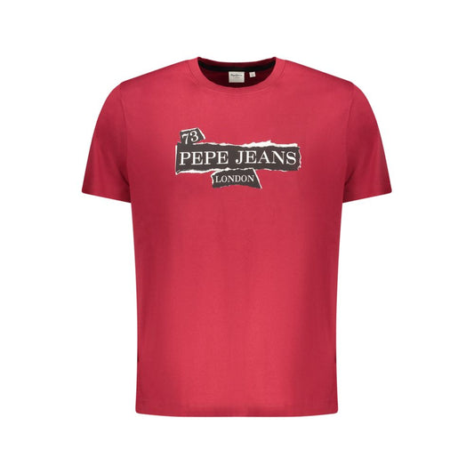 Red Cotton Men T-Shirt