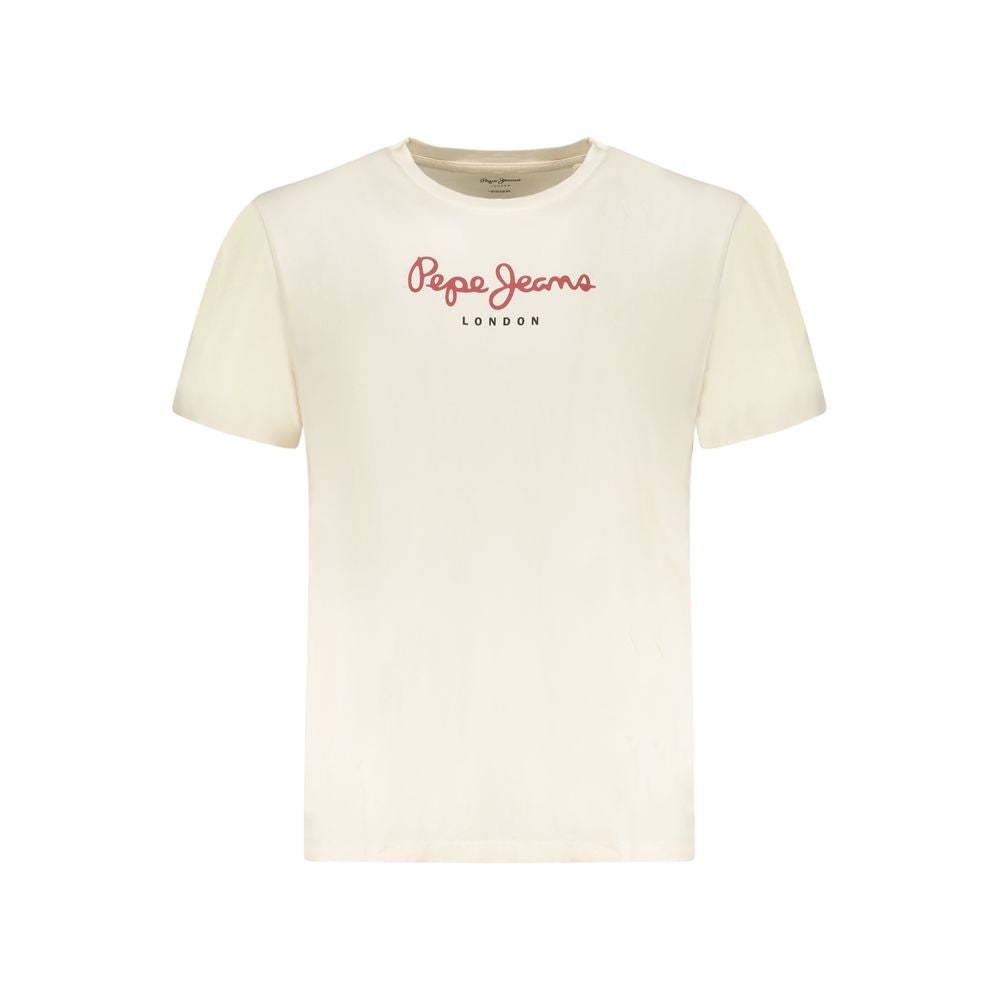 Beige Cotton Men's T-Shirt