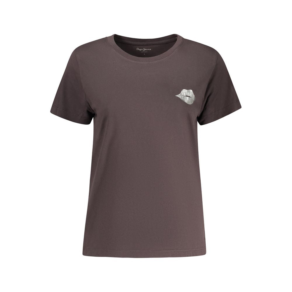 Black Cotton Women T-Shirt