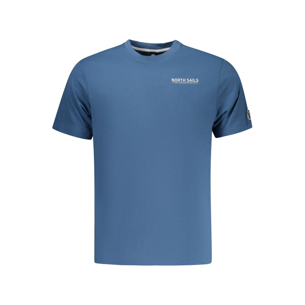 Blue Cotton Men T-Shirt