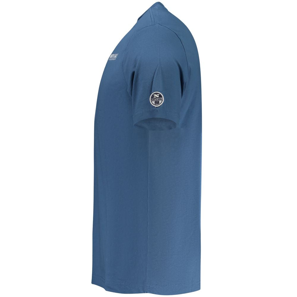 Blue Cotton Men T-Shirt