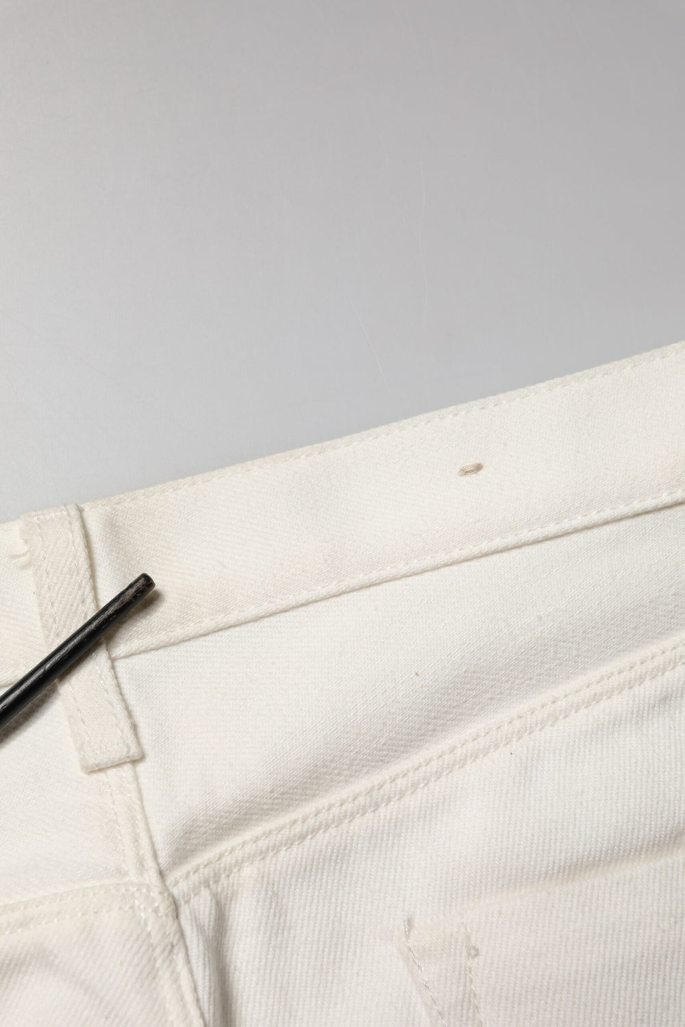 White Cotton Straight Denim Mid Waist Trouser Jeans