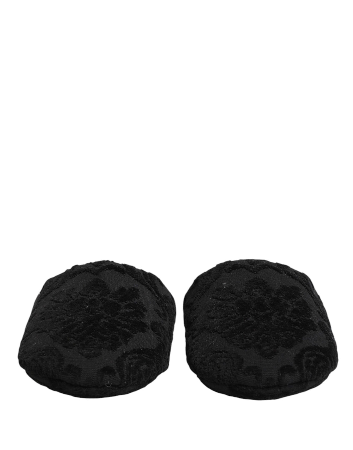 Black Logo Embroidered Slippers Flats Shoes