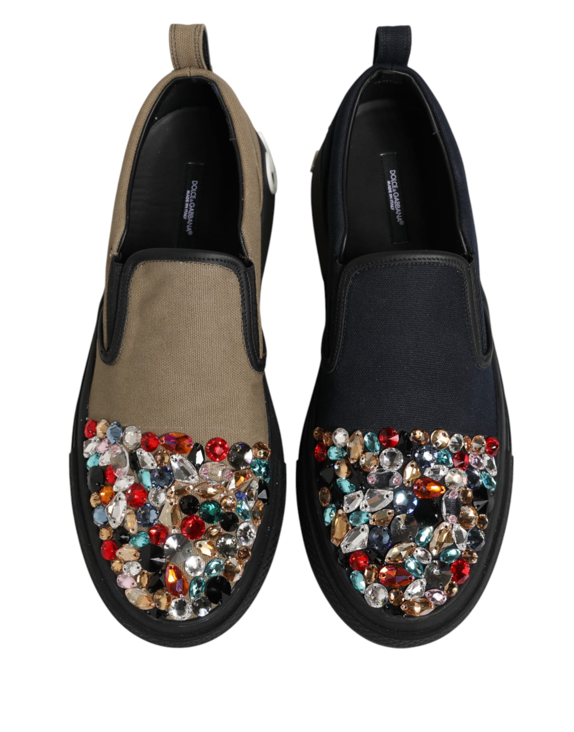 Blue Canvas Embellished Slip On Men Sneakers Shoes