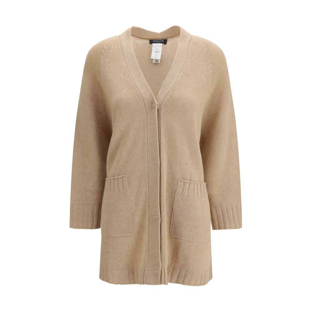 Beige Fleece Wool Cardigan