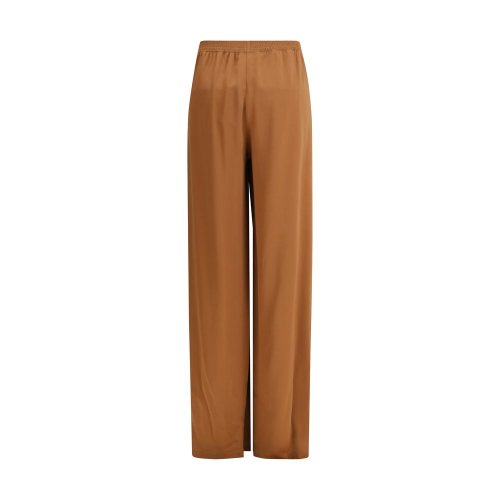 Brown Viscose Casual Pants