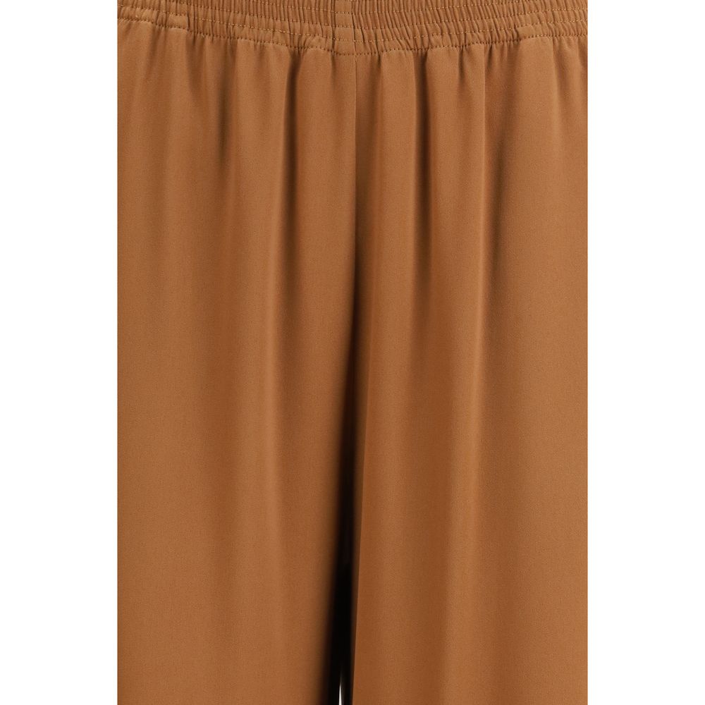 Brown Viscose Casual Pants