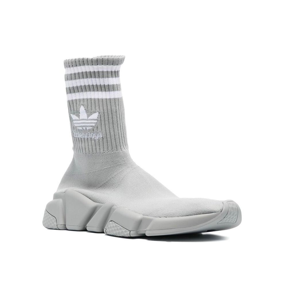 Gray Nylon Athletic Sneakers