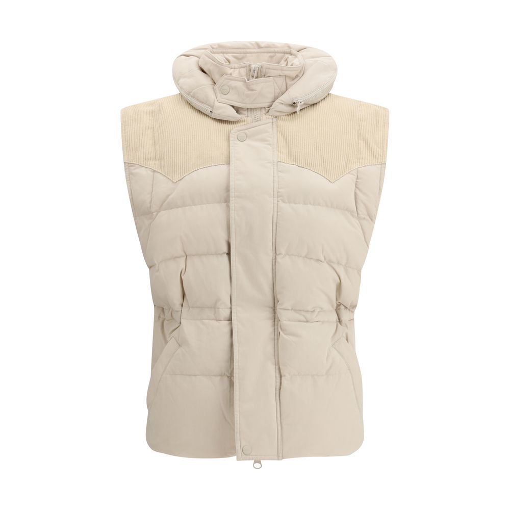 Beige Polyamide Sleeveless Jacket