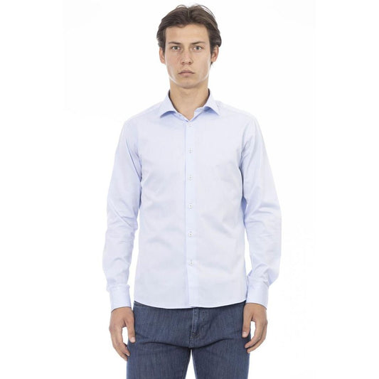 Blue Cotton Long Sleeve T-Shirt